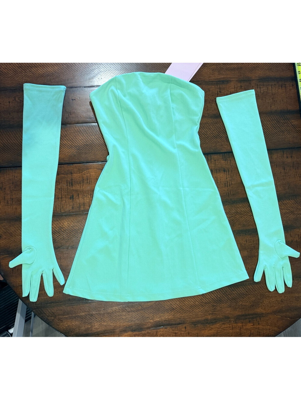 Miscreants London Cupid Mini Dress With Gloves In Green UK 8 US 4 Small